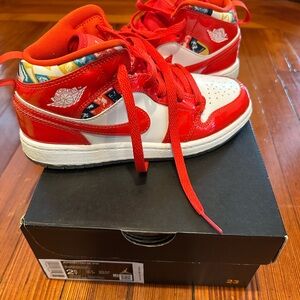 Jordan 1 Mid SE (PS) Kids Chile Red/White - Pollen Sneakers